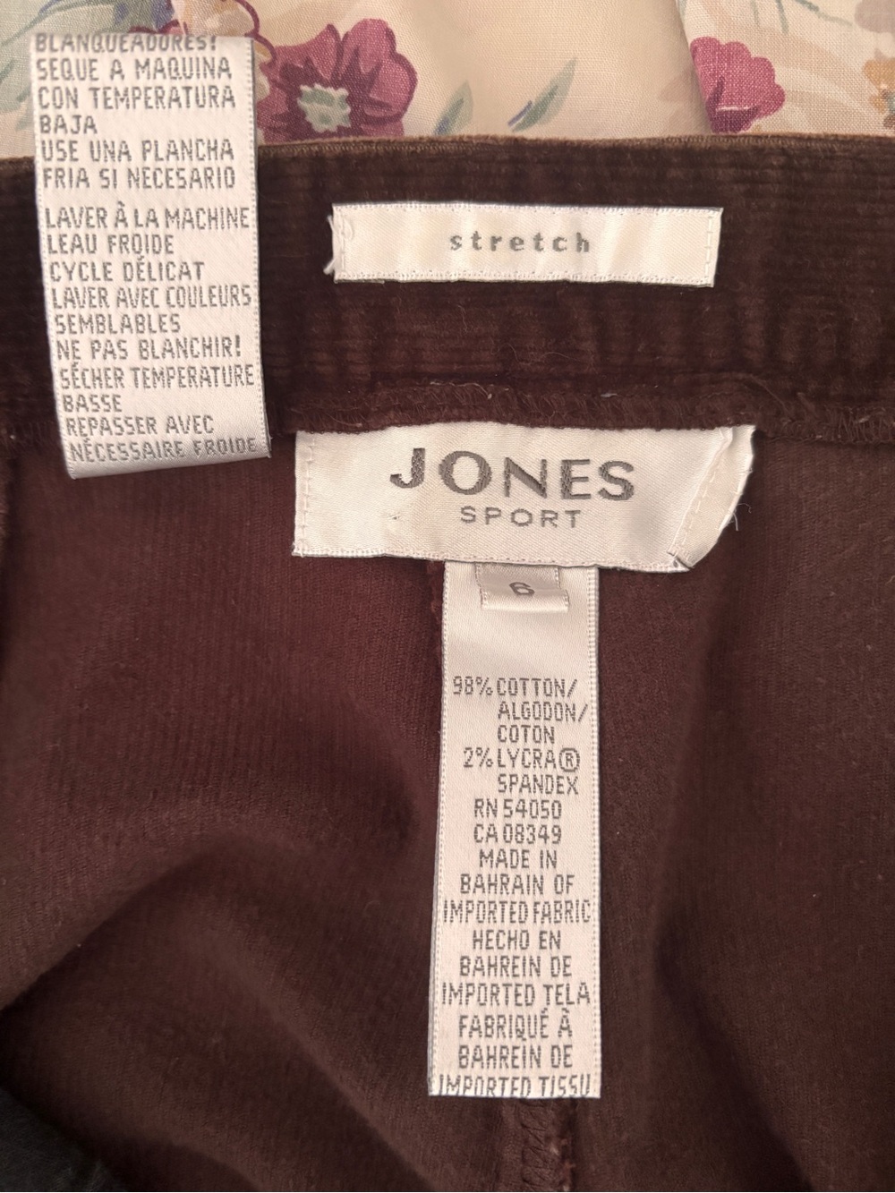 Women's Straight-Leg Corduroy Pants in Deep Brown Size 6 - Picture 5 of 5
